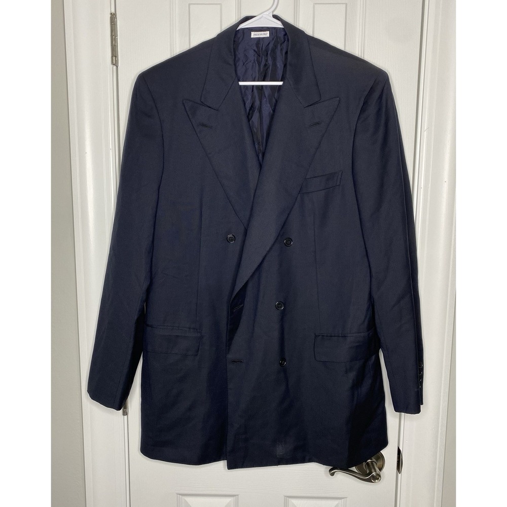Brioni Men's Super 150s 100% Wool Suit‎ Jacket Black Size 44 L *read*